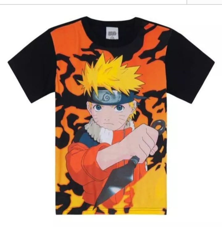 Camiseta personagem Naruto preta