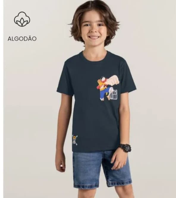 Camiseta personagem Luffy