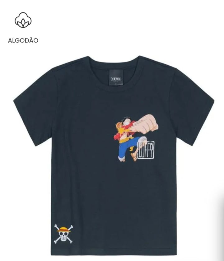 Camiseta personagem Luffy - Foto 1