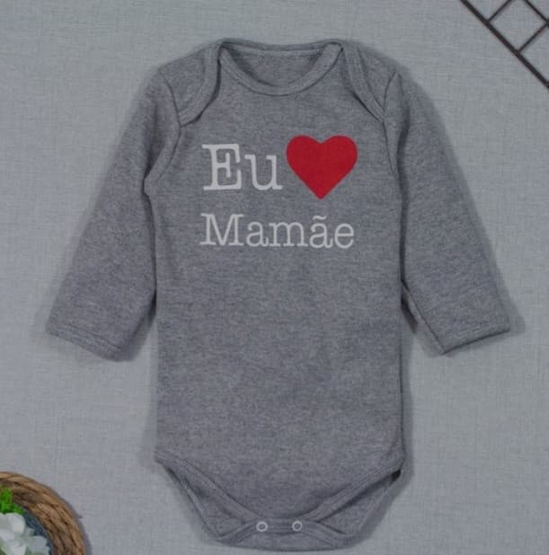 Body Amo Mamãe manga longa