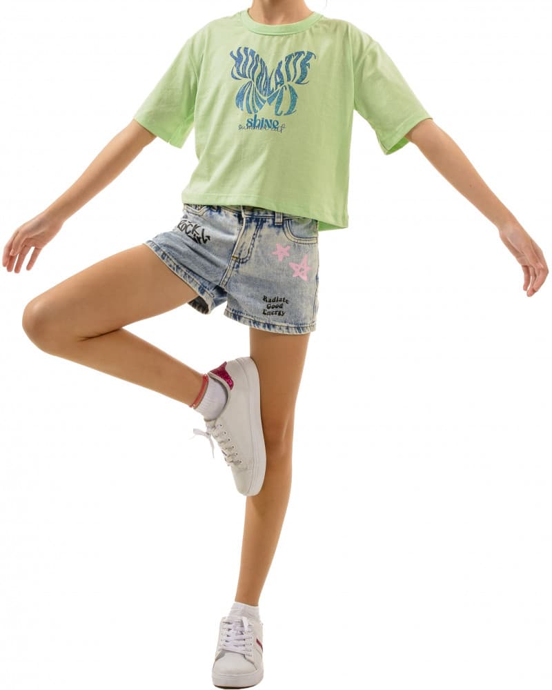 Blusa cropped borboleta