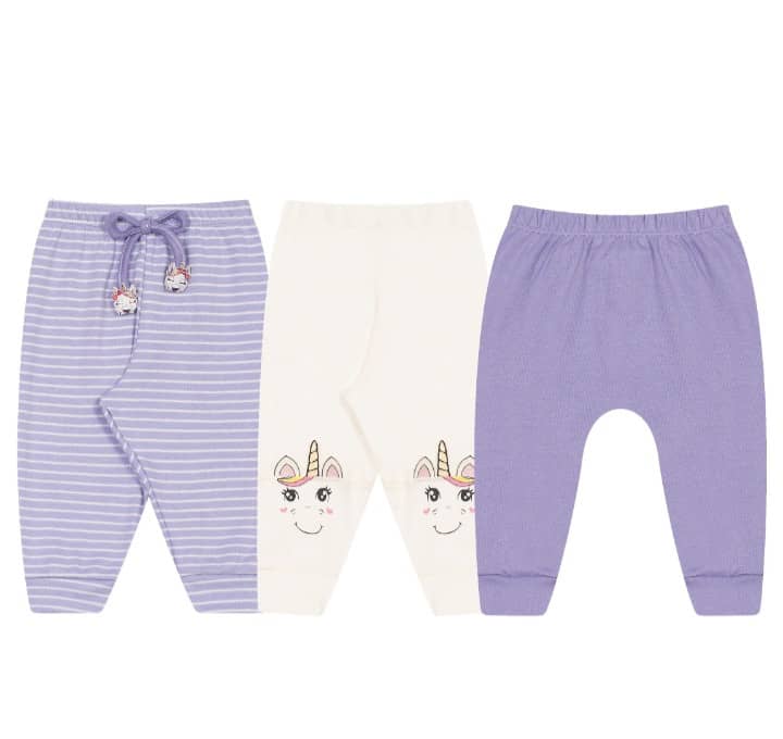 Kit com 3 calças baby Tileesul