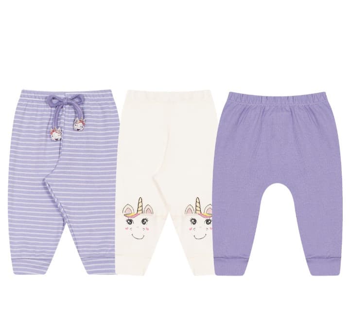 Kit com 3 calças baby Tileesul