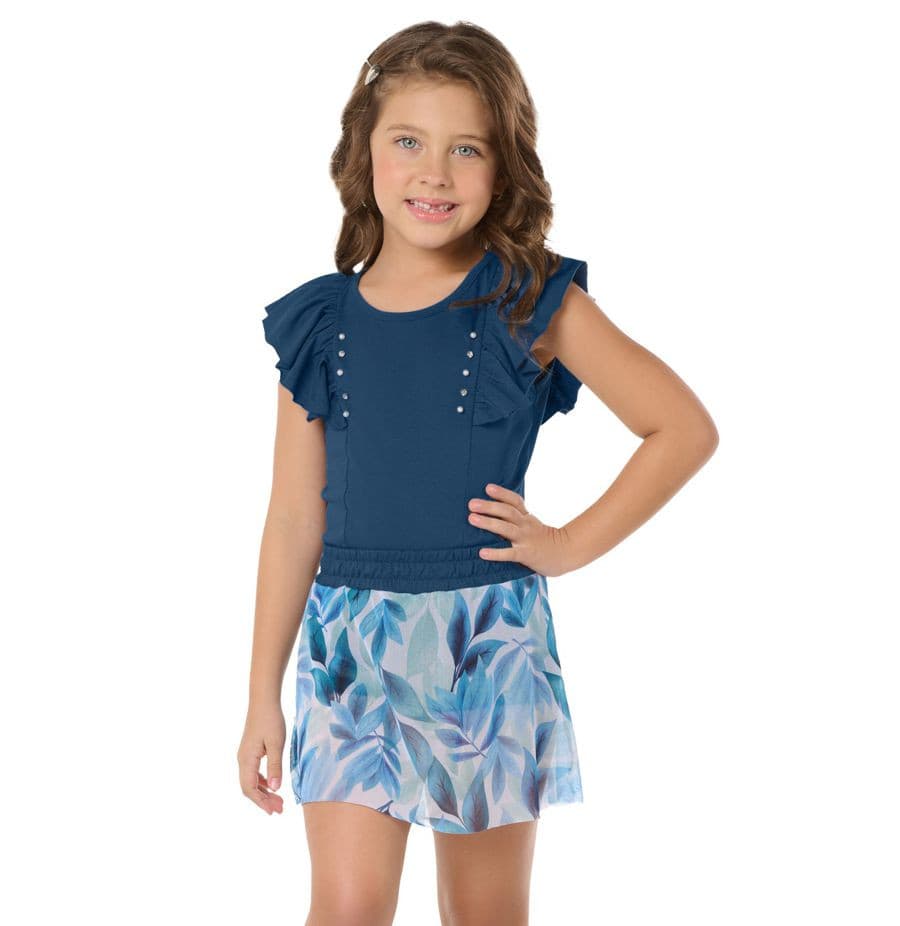 Conjunto Tileesul Menina com short-saia