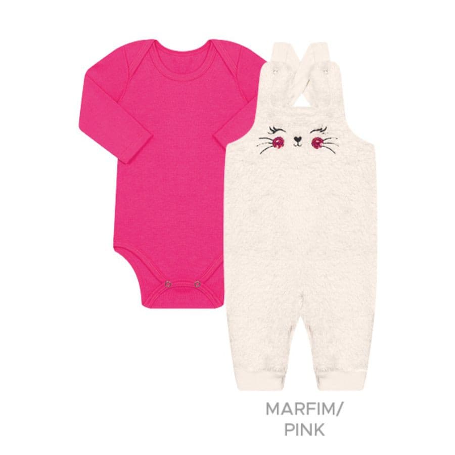 Conjunto jardineira baby menina Tileesul