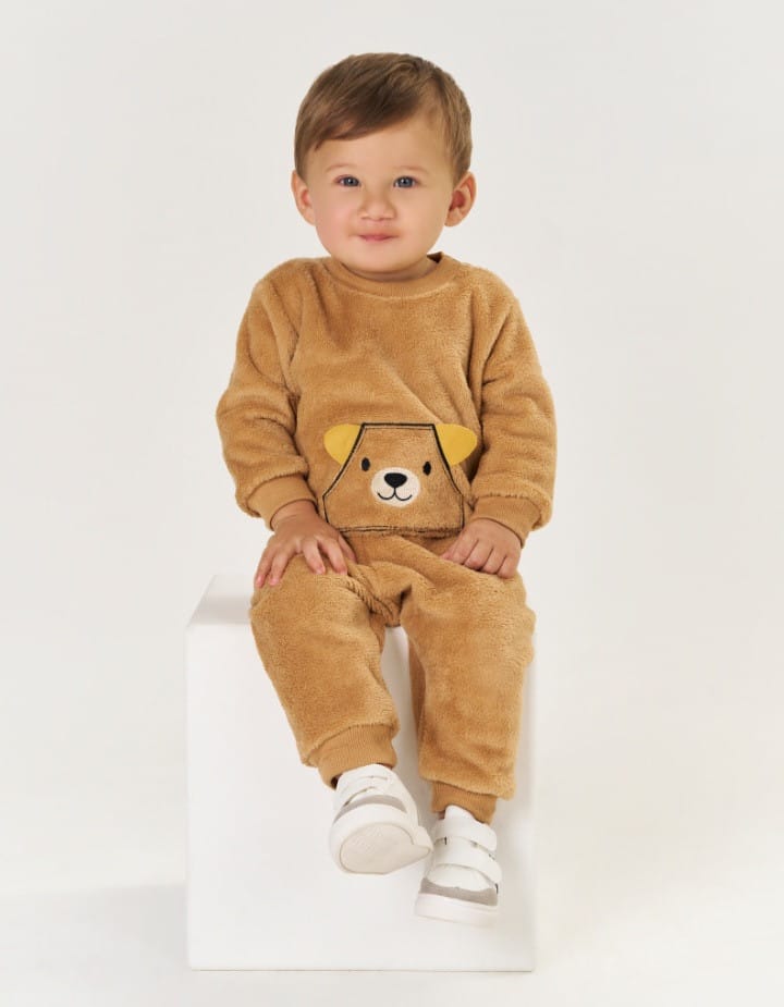 Conjunto em Fleece Baby carinha divertida Tileesul - Foto 7