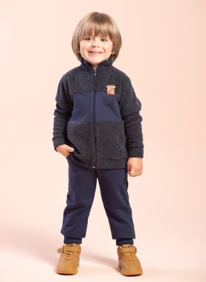 Conjunto com Jaqueta de Malha Boucle