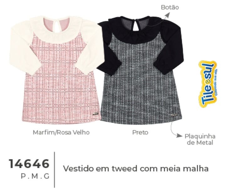 Vestido baby em Tweed Tileesul - Foto 4