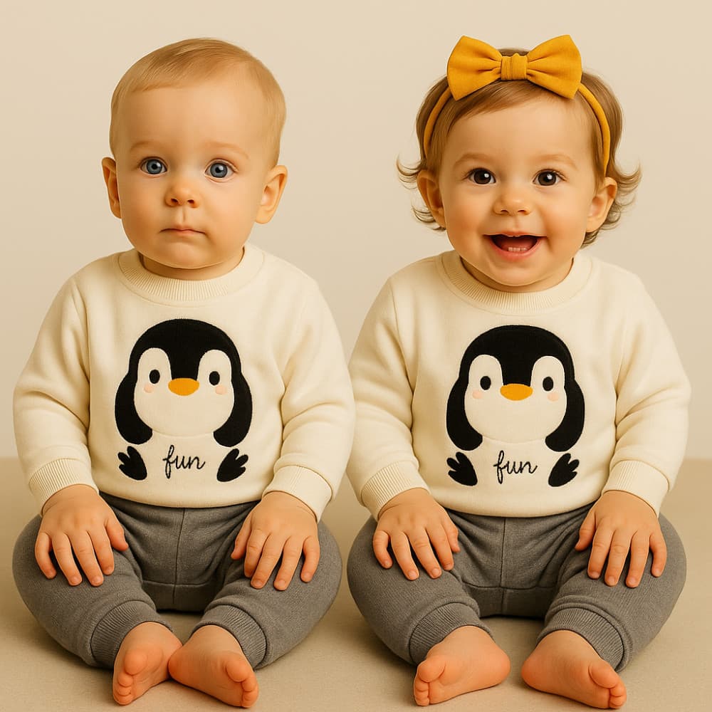 Conjunto unissex Baby Pinguim Tileesul