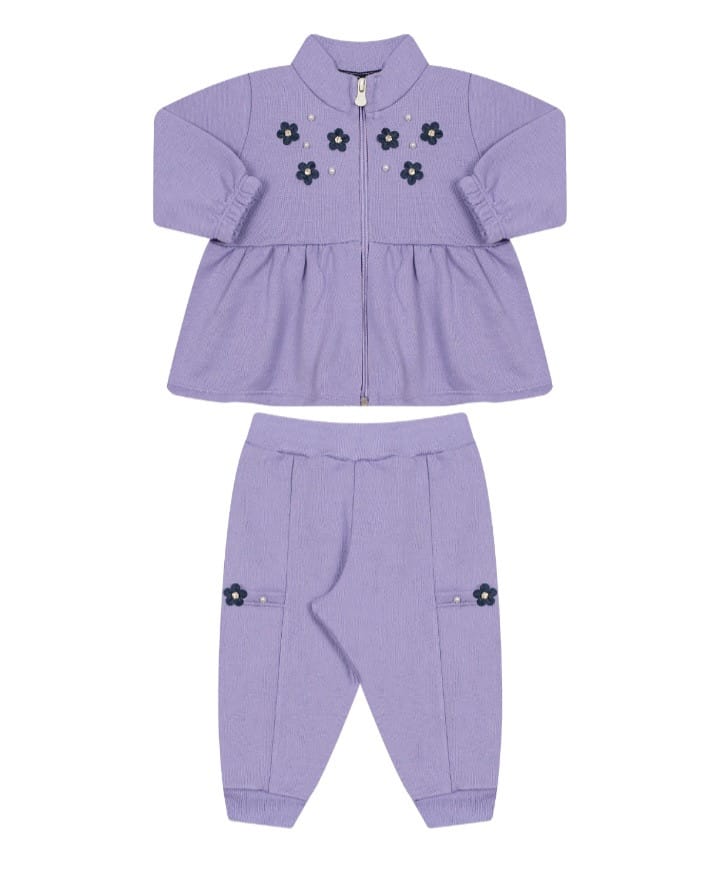 Conjunto baby moletom flores Tileesul - Foto 2