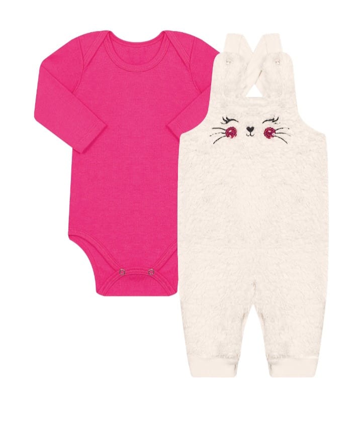 Conjunto jardineira baby menina Tileesul - Foto 2