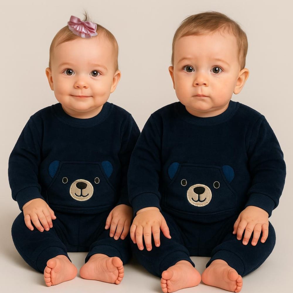Conjunto em Fleece Baby carinha divertida Tileesul - Foto 2