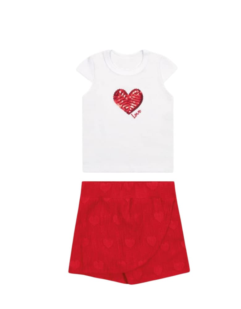Conjunto Baby coração Love Tileesul