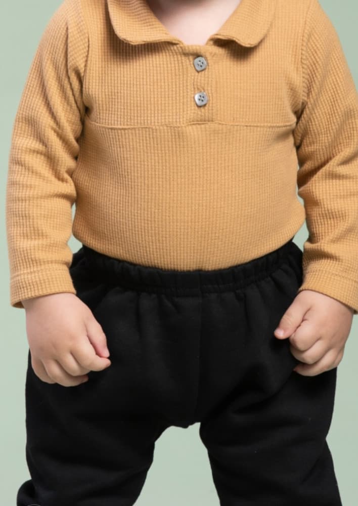 Body polo em malha waffer