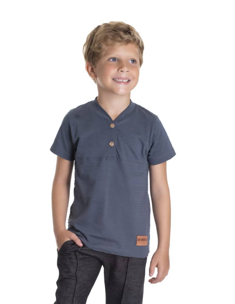 Camisa Slim malha trabalhada