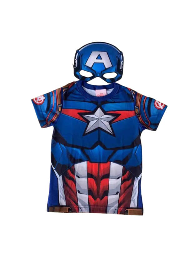 Camiseta personagem Capitão América com máscara