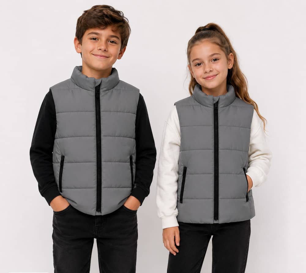 Colete puffer em nylon unissex Milon