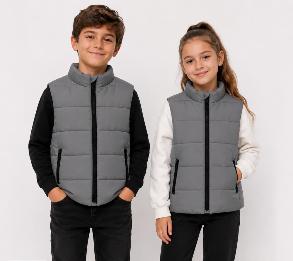 Colete puffer em nylon unissex Milon
