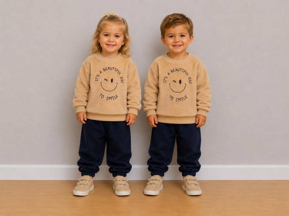 Conjunto unissex em Fleece Tileesul Smile