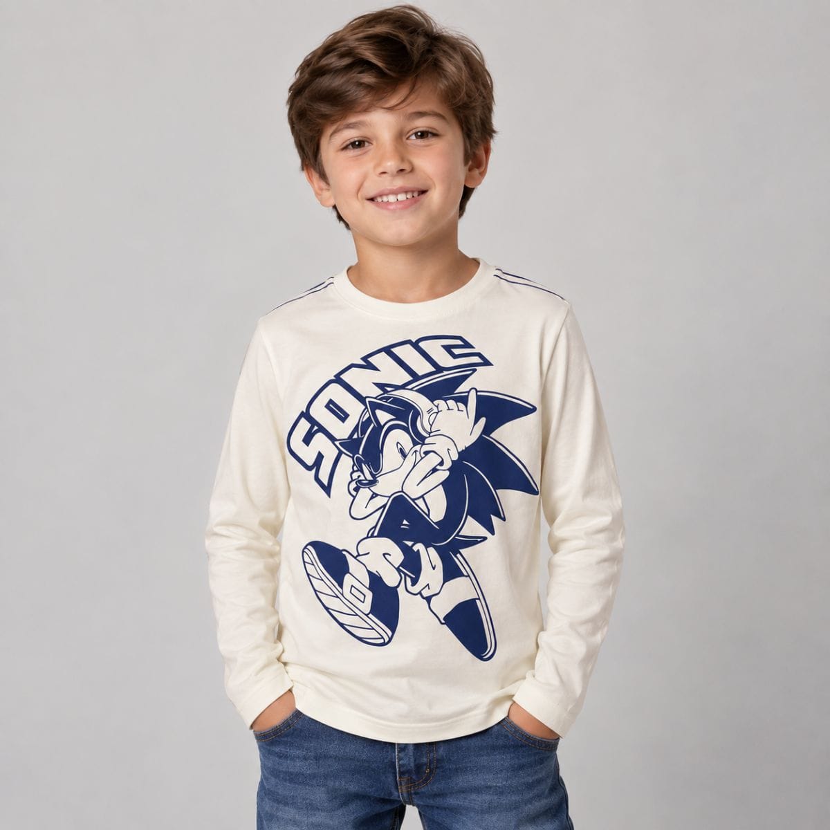 Camiseta Manga Longa Sonic - Foto 1