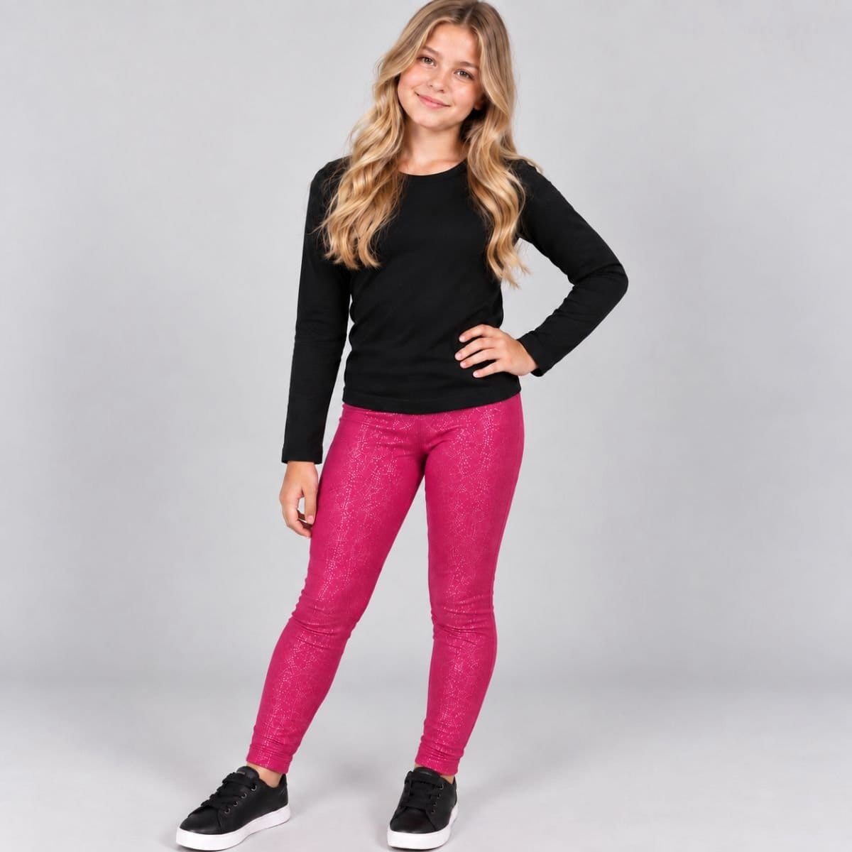 Calça Legging cotton com glitter - Foto 2