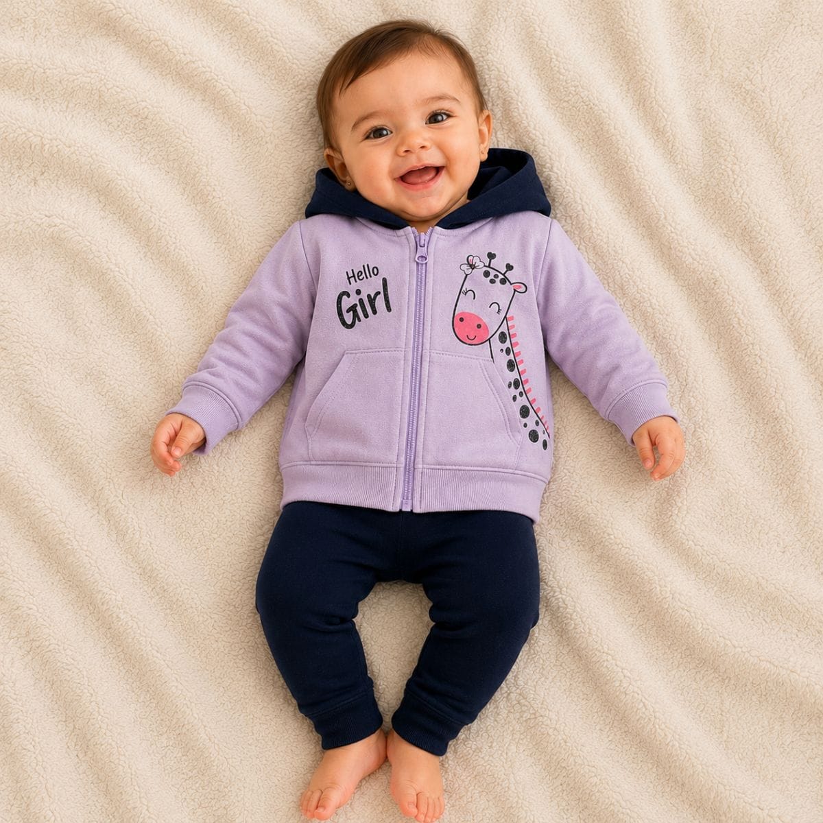 Conjunto Baby Menina com capuz Jidi - Foto 1