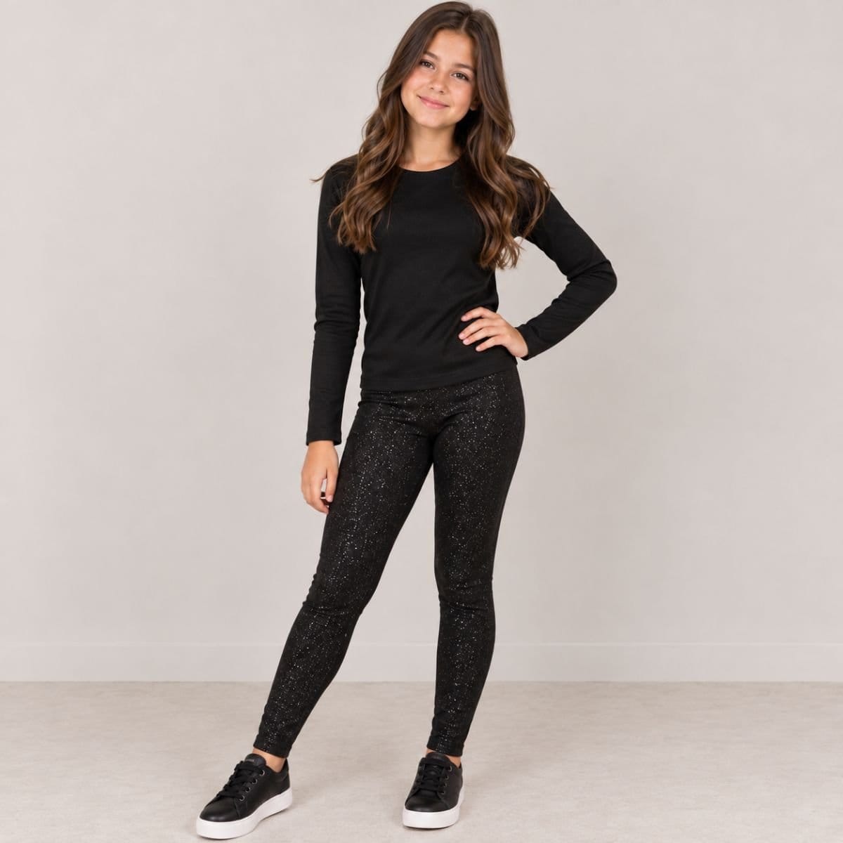 Calça Legging cotton com glitter - Foto 1