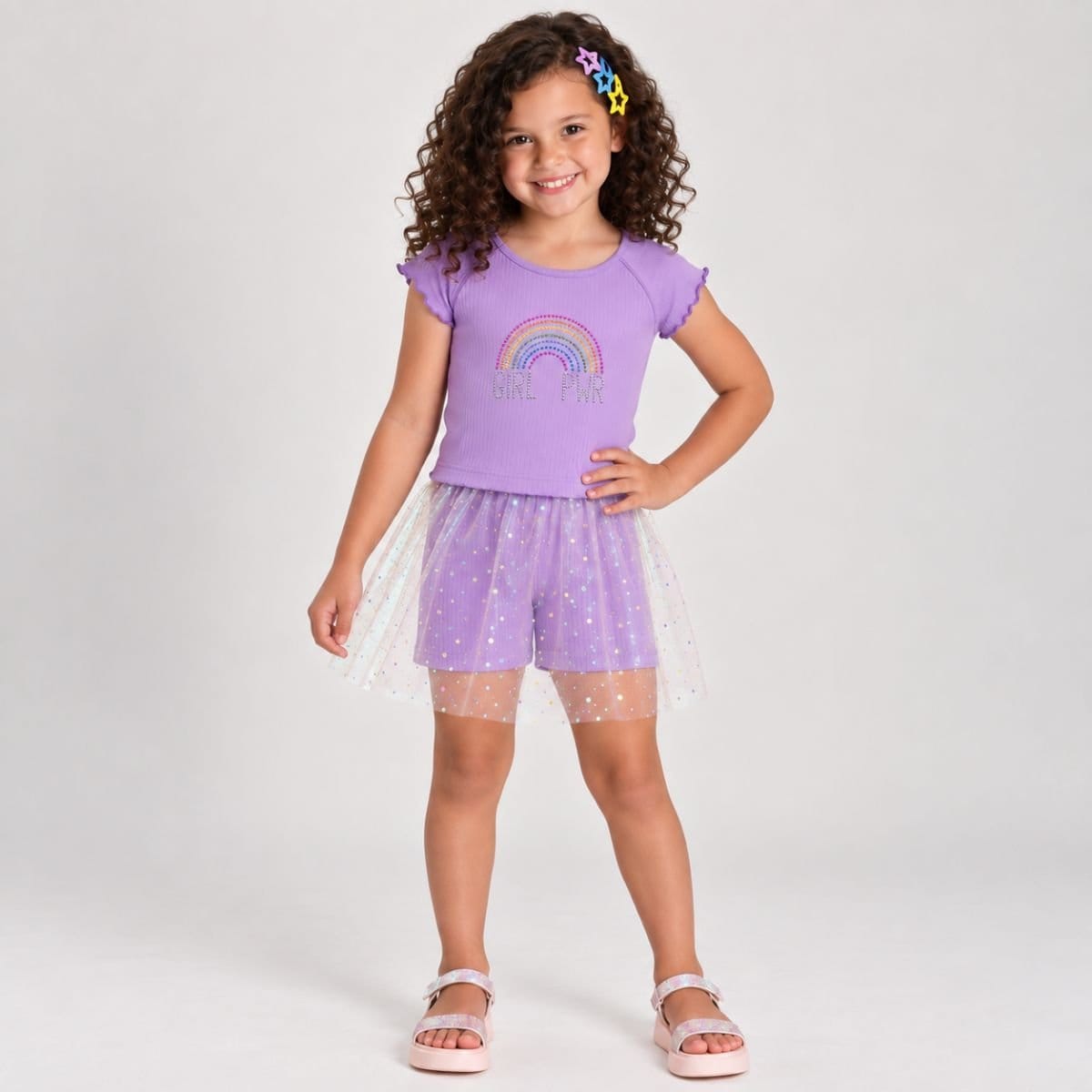 Conjunto Arco-íris com tule furta-cor - Foto 2