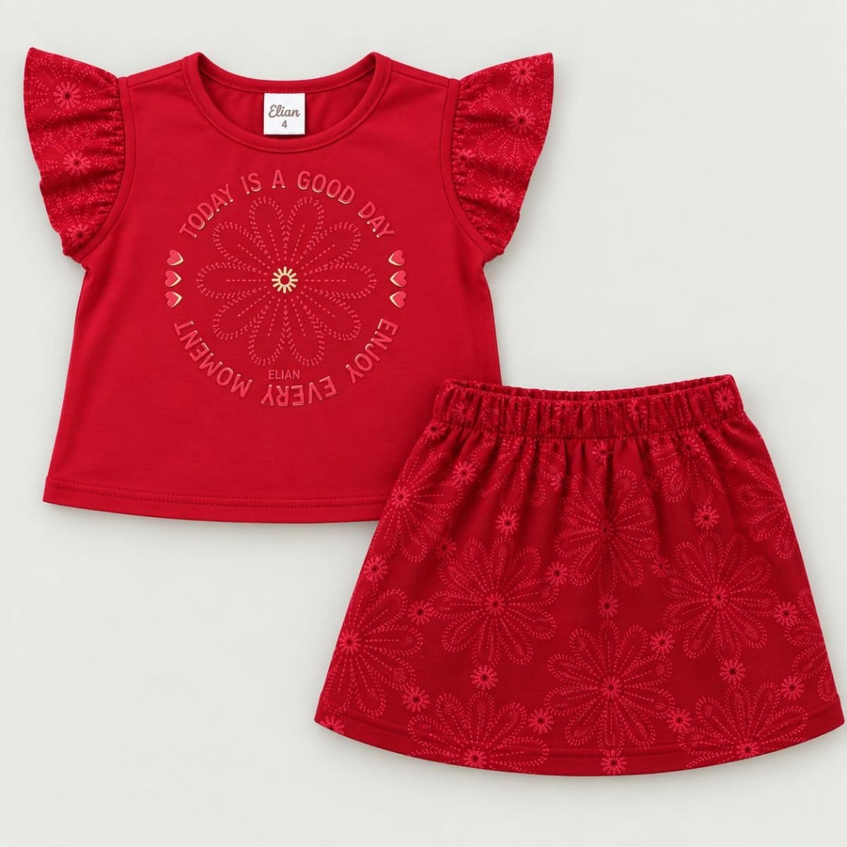 Conjunto Menina Short-Saia Elian - Foto 2