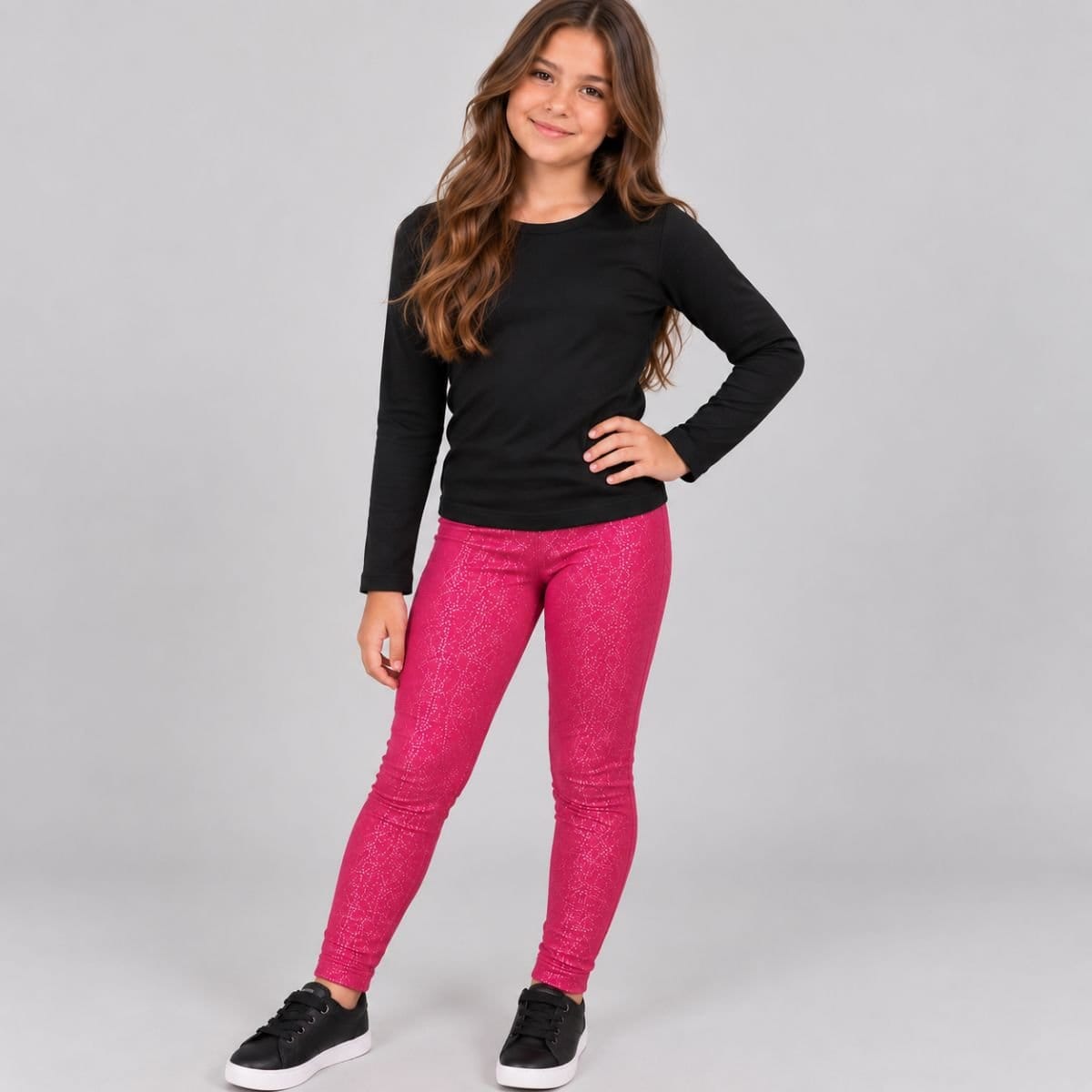 Calça Legging cotton com glitter - Foto 2