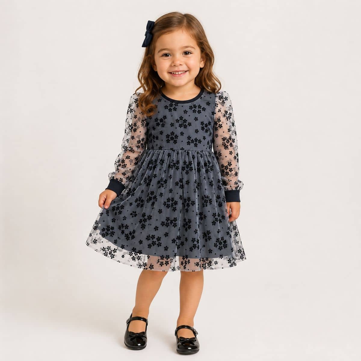Vestido em sobreposição de tule