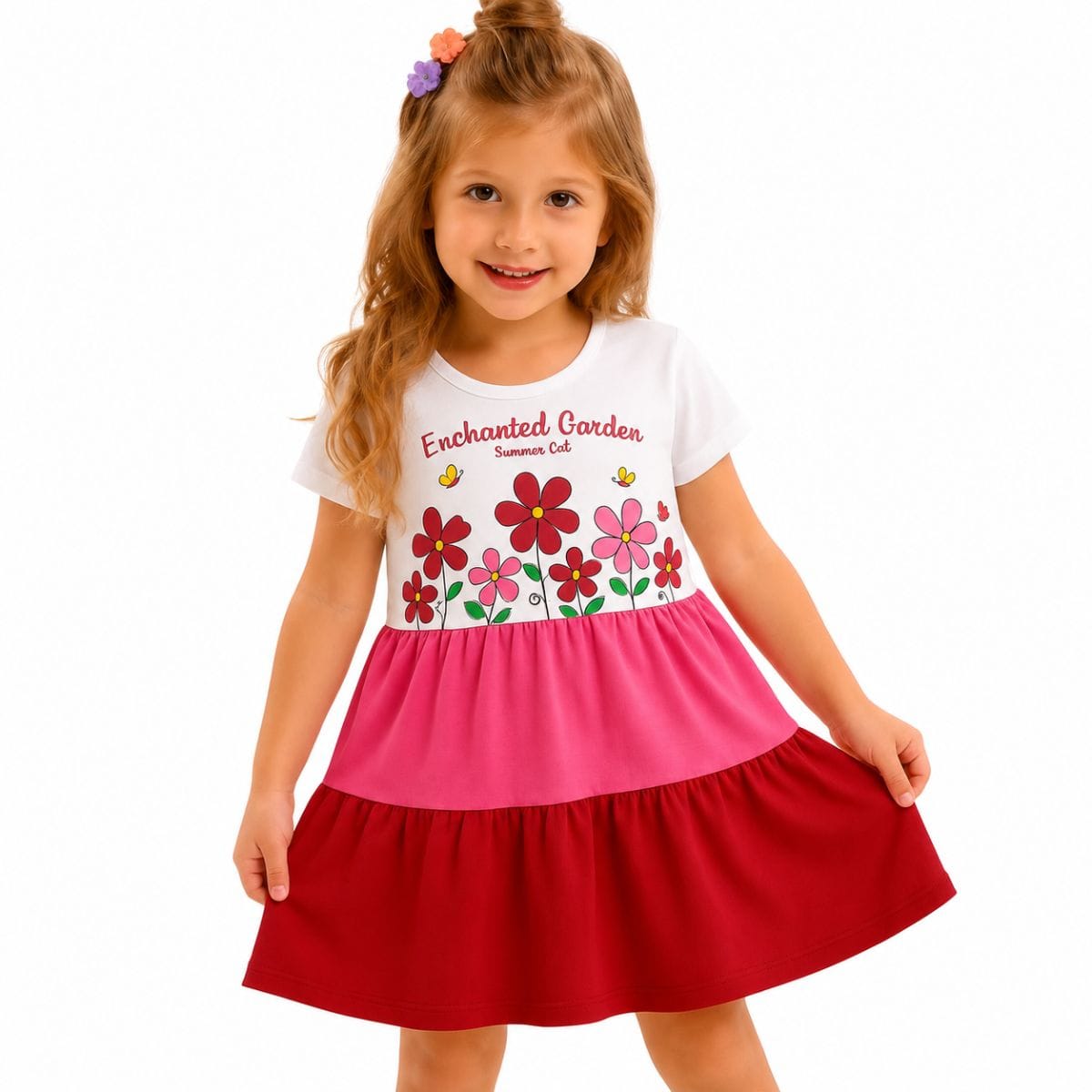 Vestido tricolor estampa floral - Foto 2