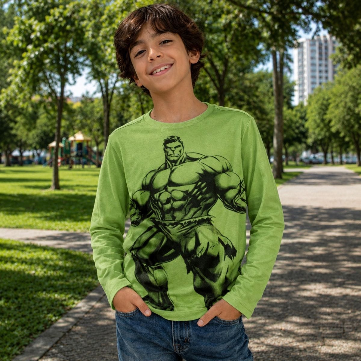 Camiseta Manga Longa Hulk - Foto 1