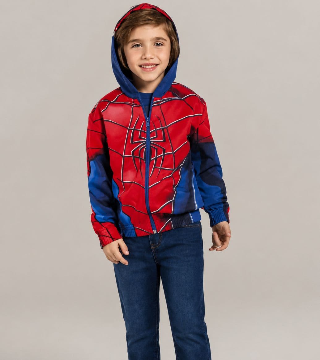 Jaqueta corta-vento Homem Aranha