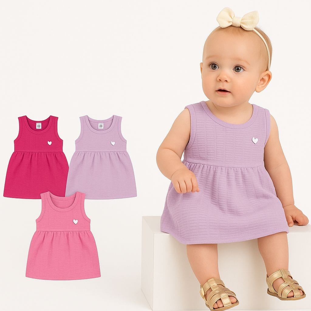 Vestido baby tecido trabalhado - Foto 1