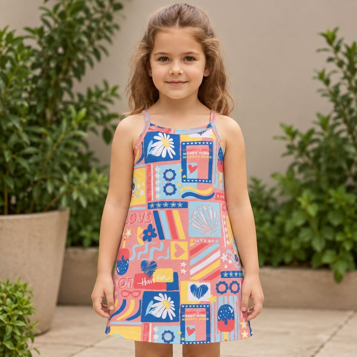Vestido alcinha estampado Elian - Foto 1